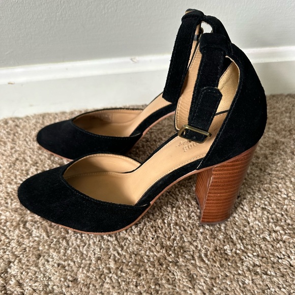 Soludos Collette Heels in Black Suede Size 8 - Picture 10 of 12